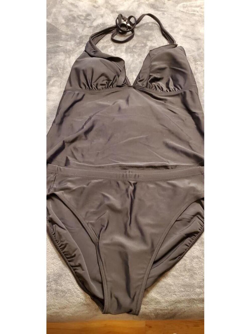 WOMENS BLACK SWIMSUIT - BE CREATIVE - TWO PIECE - SIZE LARGE